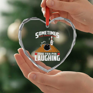 Funny Bowling Heart Crystal Glass Ornament Hear The Ten Pin Laughing Bowler TS02 Print Your Wear