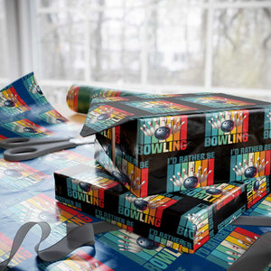 Funny Bowling Quote Wrapping Paper Roll Id Rather Be Bowling Gift TS12 Black Print Your Wear