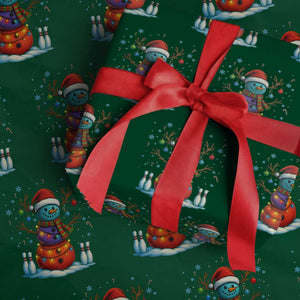 Funny Bowling Xmas Wrapping Paper Roll Gift For Bowler TS12 Green Print Your Wear