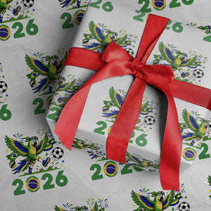 Funny Brazil Soccer Macaw Wrapping Paper Roll 2026 Football Fan Graphic