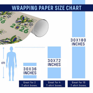 Funny Brazil Soccer Macaw Wrapping Paper Roll 2026 Football Fan Graphic