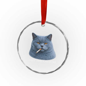 Funny British Shorthair Smoking Crystal Glass Ornament I Got That Cat In Me TS12 Print Your Wear
