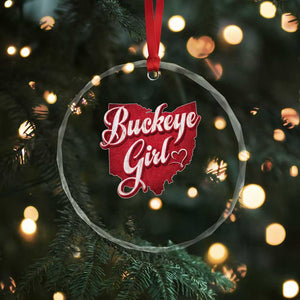 Funny Buckeye Girl Crystal Glass Ornament Red Map Of Ohio State TS11 Print Your Wear