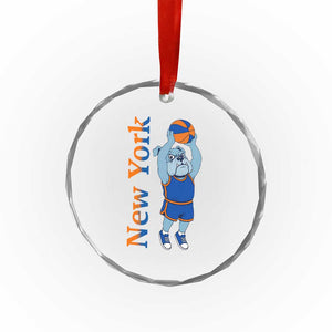 Funny Bulldog Playing Basketball Crystal Glass Ornament New York Pride TS12 Print Your Wear