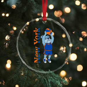 Funny Bulldog Playing Basketball Crystal Glass Ornament New York Pride TS12 Print Your Wear