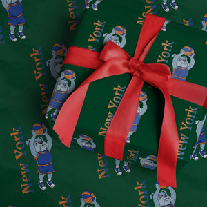 Funny Bulldog Playing Basketball Wrapping Paper Roll New York Pride