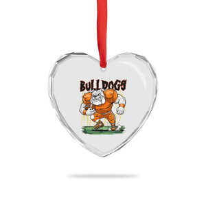 Funny Bulldog Playing Football Heart Crystal Glass Ornament Game Day Dog Lover TS12 Print Your Wear