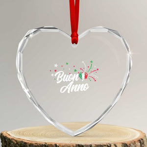 Funny Buon Anno Itlalian New Year Heart Crystal Glass Ornament Italy Heart TS11 Transparent Glass 3'' Heart Print Your Wear