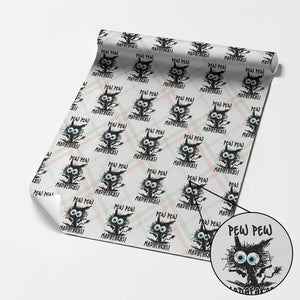 Funny Burnt Cat Wrapping Paper Roll Pew Pew Madafakas TS02 Christmas Plaid Print Your Wear