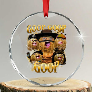 Funny Burnt Peanut Goop Crystal Glass Ornament Bungulato 90s Bootleg TS14 Transparent Glass 3'' Circle Print Your Wear