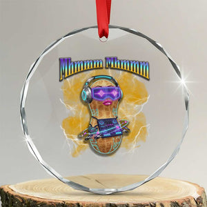 Funny Burnt Peanut Goop Crystal Glass Ornament DJ Music Meme TS14 Transparent Glass 3'' Circle Print Your Wear