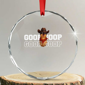 Funny Burnt Peanut Goop Crystal Glass Ornament Internet Viral Meme Trendy TS14 Transparent Glass 3'' Circle Print Your Wear
