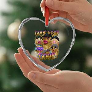 Funny Burnt Peanut Goop Heart Crystal Glass Ornament Bungulato 90s Bootleg Meme Trendy TS14 Print Your Wear