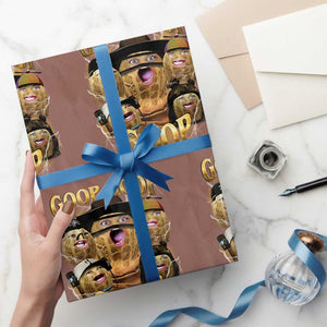Funny Burnt Peanut Goop Wrapping Paper Roll Bungulato 90s Bootleg TS14 Mocha Print Your Wear