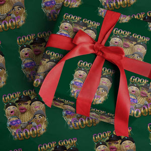 Funny Burnt Peanut Goop Wrapping Paper Roll - Bungulato 90s Bootleg Meme Trendy TS14 Green Print Your Wear