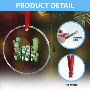 Funny Cactus Plant Lover Crystal Glass Ornament What The Fucculent TS12 Print Your Wear