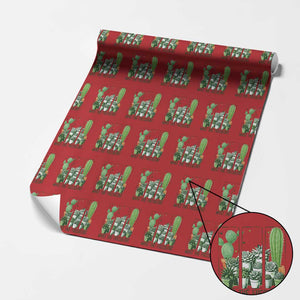 Funny Cactus Plant Lover Wrapping Paper Roll What The Fucculent TS12 Red Print Your Wear