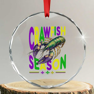 Funny Cajun Crawfish Boil Mardi Gras Crystal Glass Ornament Crawfish Season Fleur De Lis TS11 Transparent Glass 3'' Circle Print Your Wear