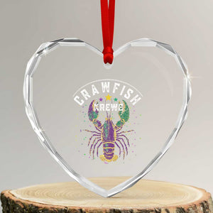 Funny Cajun Crawfish Boil Mardi Gras Heart Crystal Glass Ornament Crawfish Krewe TS11 Transparent Glass 3'' Heart Print Your Wear