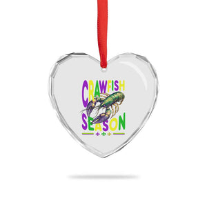 Funny Cajun Crawfish Boil Mardi Gras Heart Crystal Glass Ornament Crawfish Season Fleur De Lis TS11 Print Your Wear