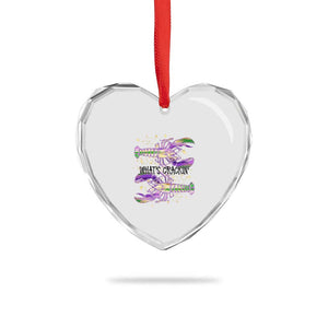 Funny Cajun Crawfish Boil Mardi Gras Heart Crystal Glass Ornament What's Crackin TS11 Print Your Wear