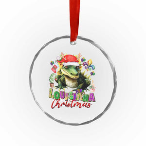 Funny Cajun Louisiana Christmas Santa's Alligator Crystal Glass Ornament TS11 Print Your Wear
