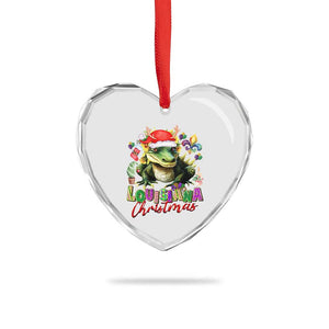 Funny Cajun Louisiana Christmas Santa's Alligator Heart Crystal Glass Ornament TS11 Print Your Wear