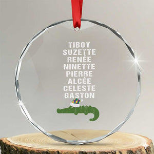 Funny Cajun Louisiana Xmas Crystal Glass Ornament Eight Crocodiles New Orleans Santa TS11 Transparent Glass 3'' Circle Print Your Wear