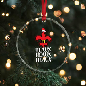Funny Cajun Louisiana Xmas Crystal Glass Ornament Heaux Heaux Heaux New Orleans Santa Hat TS11 Print Your Wear