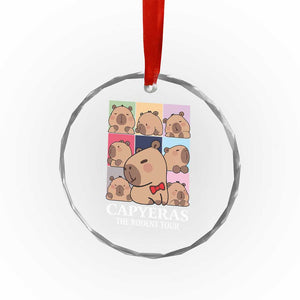 Funny Capybara Xmas Crystal Glass Ornament Capyeras The Rodent Tour TS09 Print Your Wear