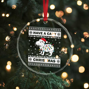 Funny Capybara Xmas Crystal Glass Ornament Have A Capy Christmas Light TS09 Print Your Wear