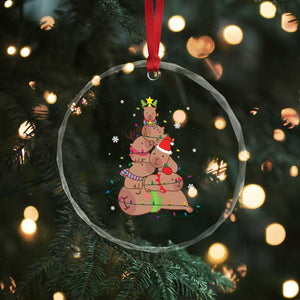 Funny Capybara Xmas Tree Crystal Glass Ornament TS09 Print Your Wear
