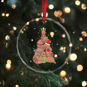 Funny Capybara Xmas Tree Crystal Glass Ornament TS09 Print Your Wear