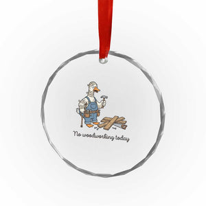 Funny Carpenter Duck Crystal Glass Ornament No Woodworking Today TS12 Print Your Wear