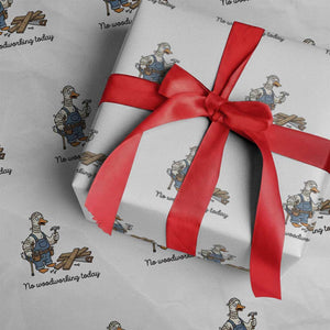 Funny Carpenter Duck Wrapping Paper Roll No Woodworking Today TS12 White Print Your Wear