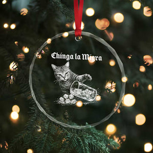 Funny Cat Anti ICE Meme Crystal Glass Ornament TS14 Print Your Wear