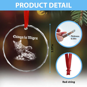 Funny Cat Anti ICE Meme Crystal Glass Ornament TS14 Print Your Wear