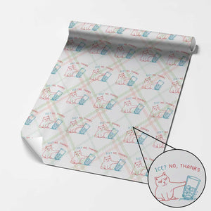 Funny Cat Anti ICE Political Protest Wrapping Paper Roll Ice? No Thanks TS14 Christmas Plaid Print Your Wear
