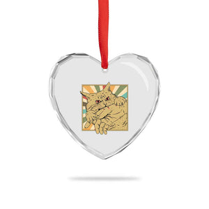 Funny Cat Bite Horror Anime Crazy Kitten Japanese Heart Crystal Glass Ornament TS11 Print Your Wear