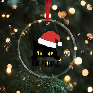 Funny Cat Christmas Crystal Glass Ornament Ew People Anti Social Grumpy Cat Xmas TS14 Print Your Wear