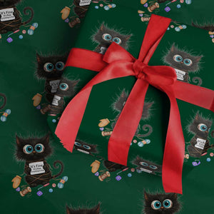 Funny Cat Crochet Lover Wrapping Paper Roll Its Fine I am Fine Everything Is Fine TS12 Green Print Your Wear