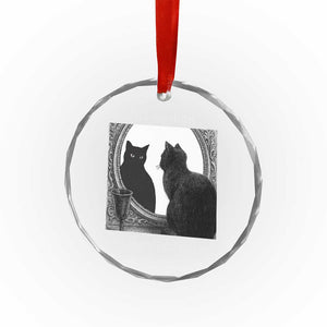 Funny Cat Crystal Glass Ornament I Do Not Think Therefore I Do Not Am Goth Emo Grunge Witchy TS10 Print Your Wear