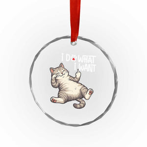 Funny Cat Crystal Glass Ornament I Do What I Want TS12 Print Your Wear