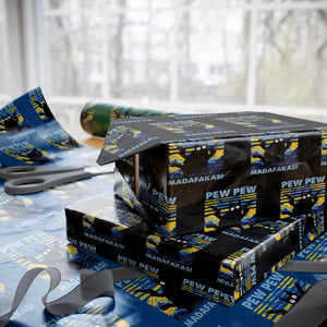 Funny Cat Wrapping Paper Roll Pew Pew Madafakas Retro Vintage Starry Night TS02 Black Print Your Wear