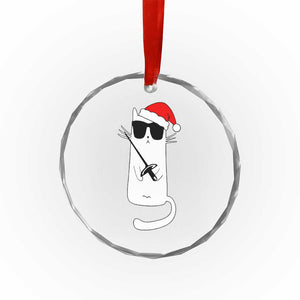 Funny Cat Fencing Christmas Crystal Glass Ornament Cute Kitty Lover TS14 Print Your Wear