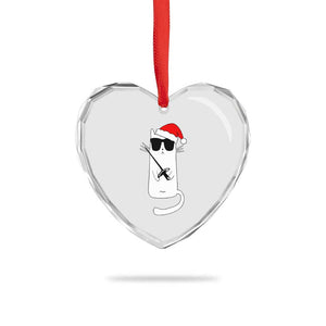 Funny Cat Fencing Christmas Heart Crystal Glass Ornament Cute Kitty Lover TS14 Print Your Wear
