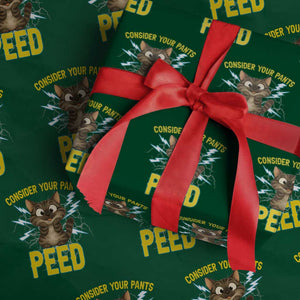 Funny Cat Lover Wrapping Paper Roll Consider Your Pants Peed Quote TS12 Green Print Your Wear