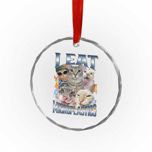 Funny Cat Meme Crystal Glass Ornament I Eat Microplastics TS14 Print Your Wear