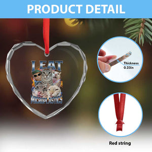 Funny Cat Meme Heart Crystal Glass Ornament I Eat Microplastics TS14 Print Your Wear