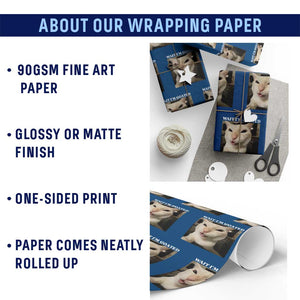 Funny Cat Meme Lover Wrapping Paper Roll Wait Im Goated TS12 Print Your Wear